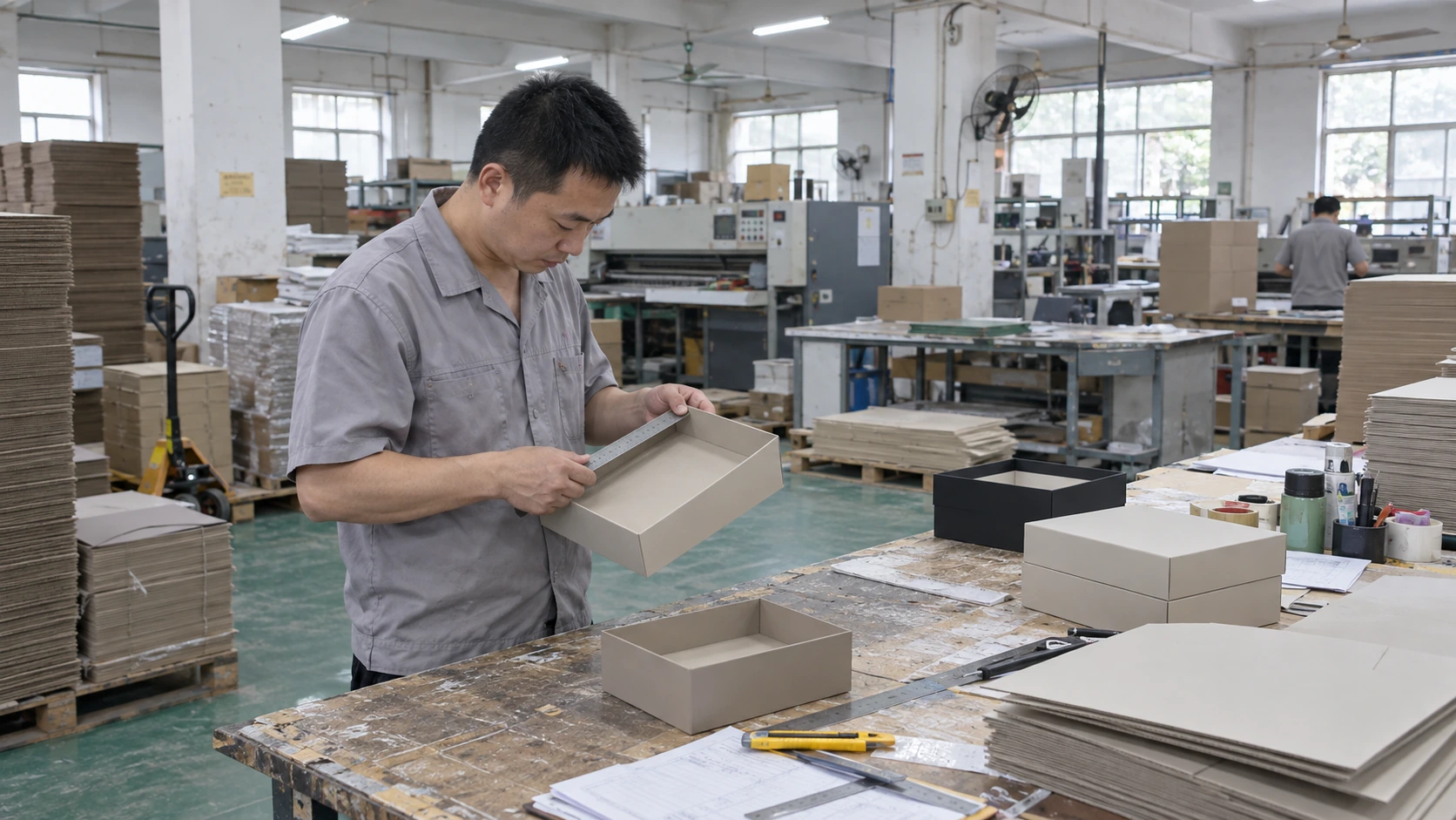 Illustrative packaging measurement and dimension check