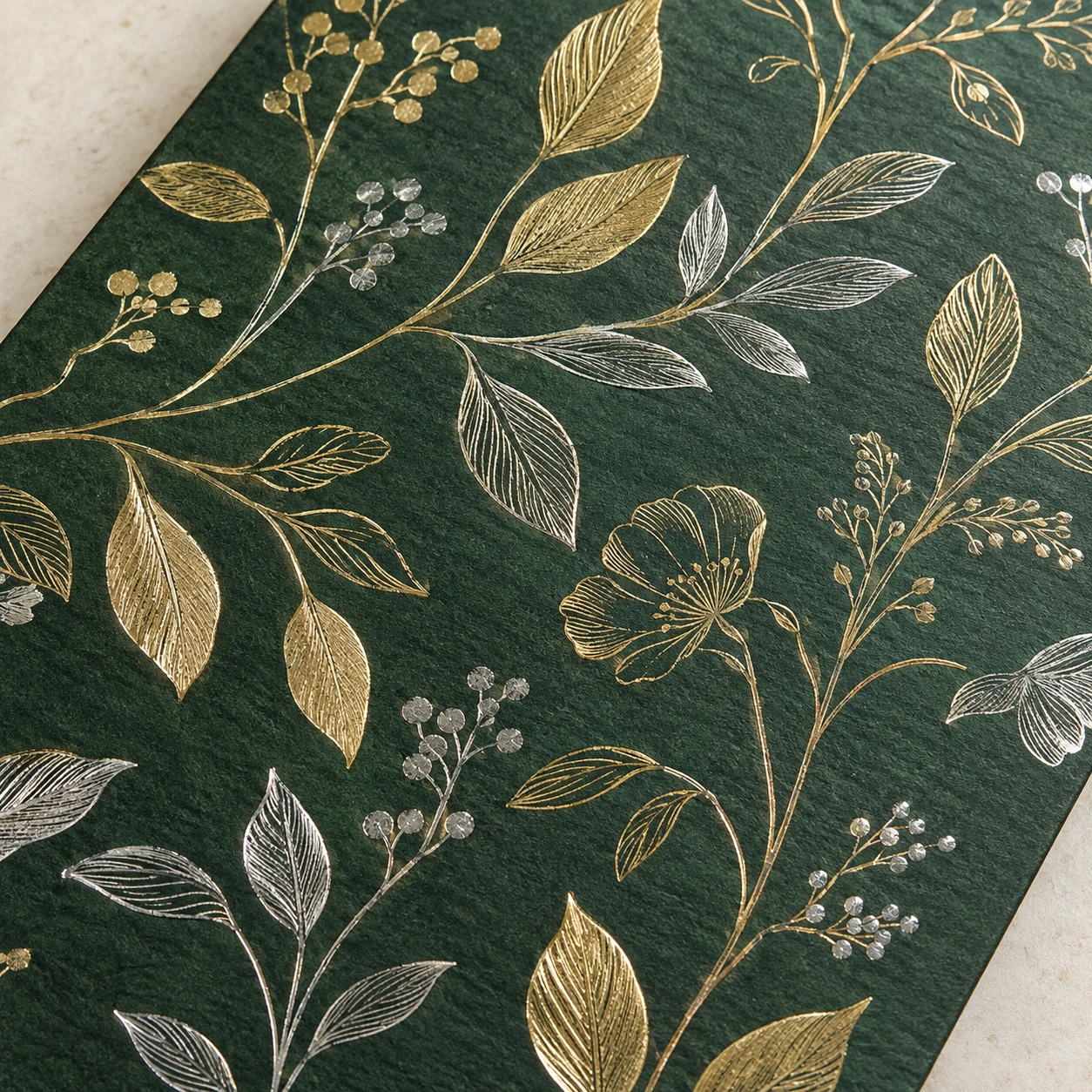 Gold & silver foil illustrative detail
