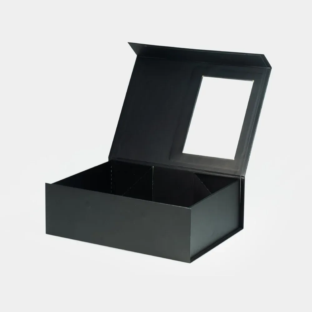 Custom Black Window-Lid Gift Box