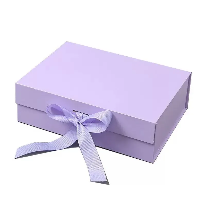 Custom Orange Folding Gift Box with Ribbon view 6