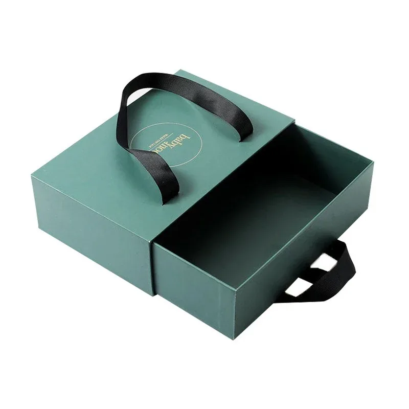 Custom Green Handled Drawer Gift Box