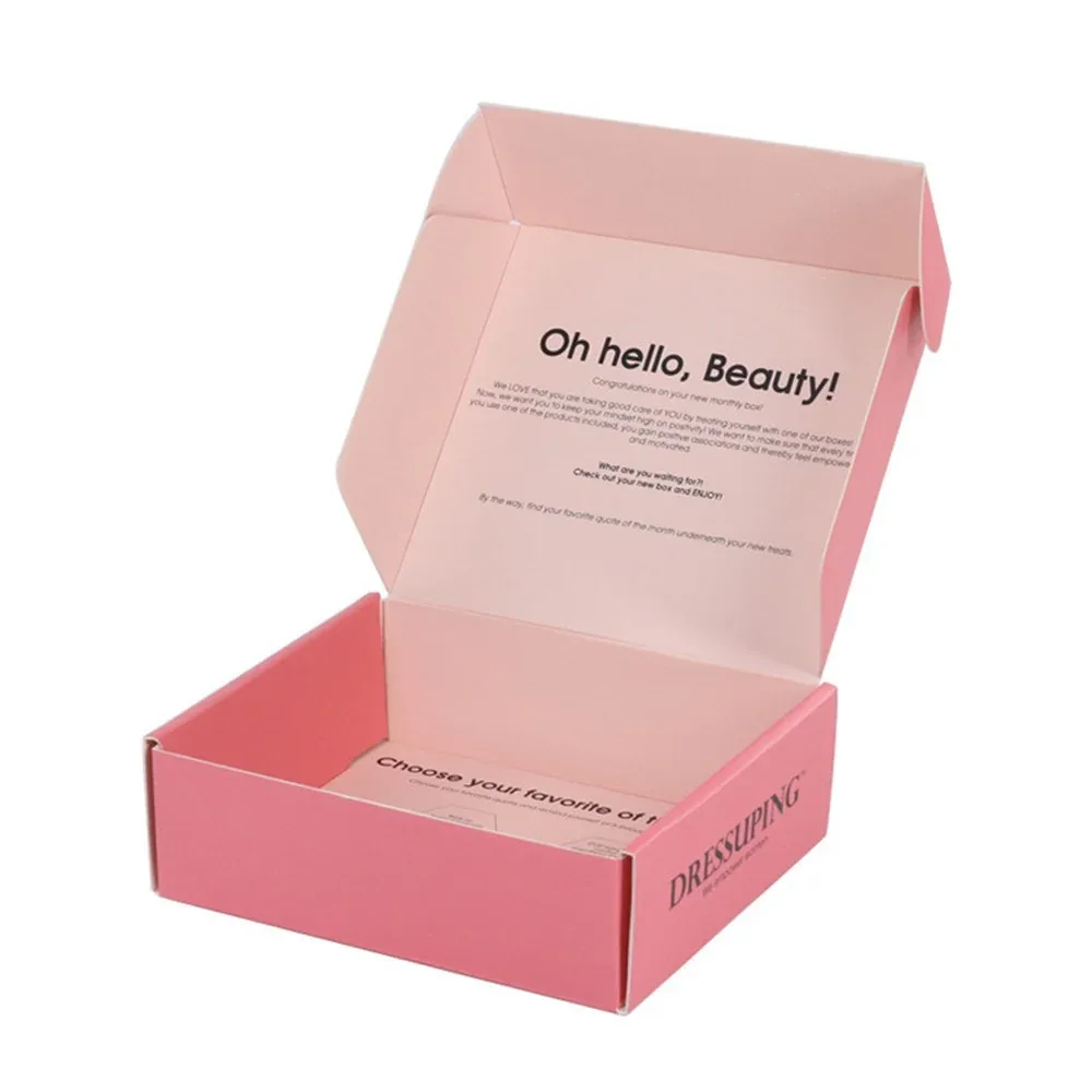 Custom Pink Mailer Box with Printed Inside Lid