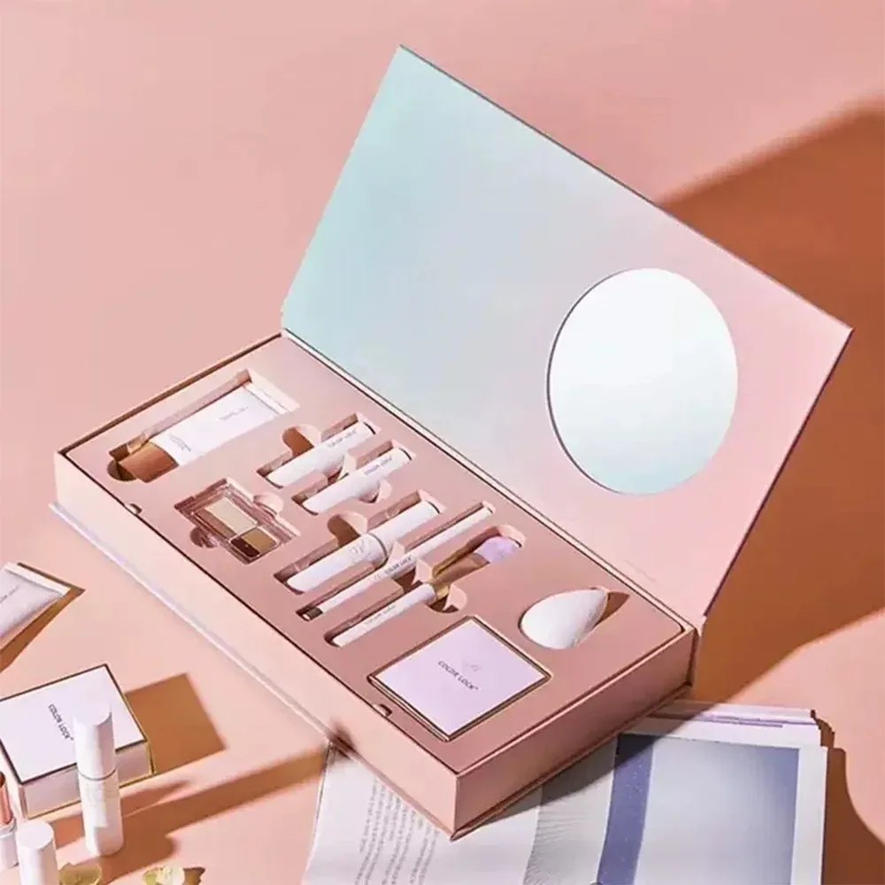Custom Pink Makeup Presentation Box with Mirror