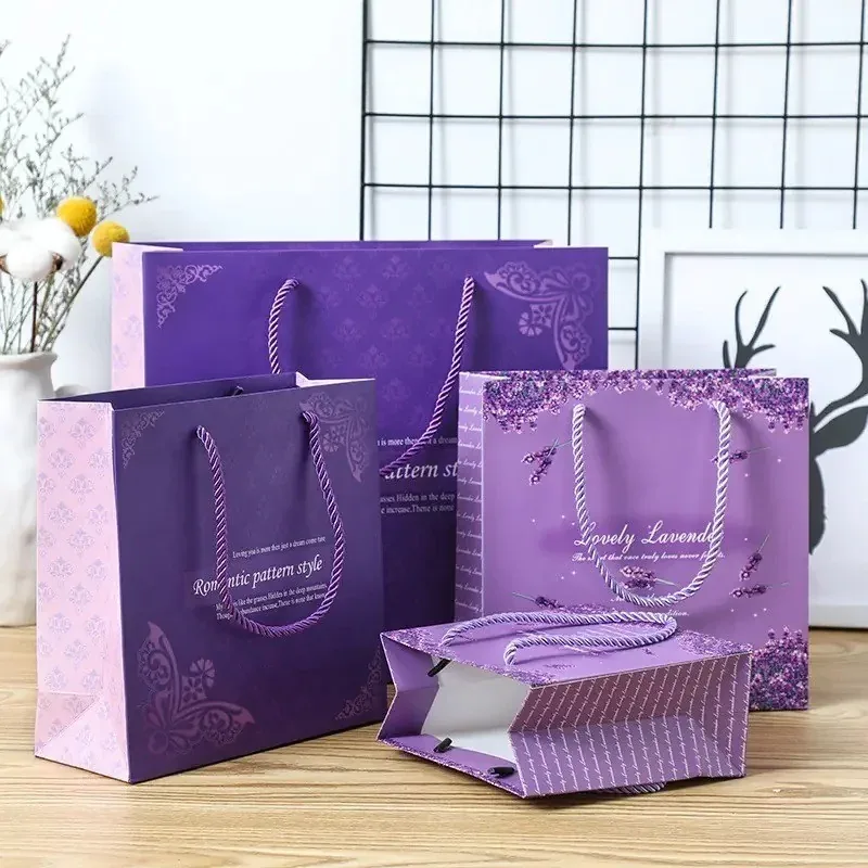 Custom Purple Paper Gift Bag Collection