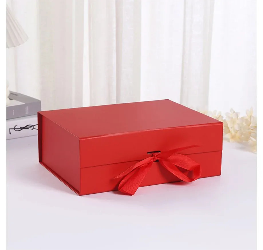 Custom Red Ribbon-Tie Presentation Box view 2