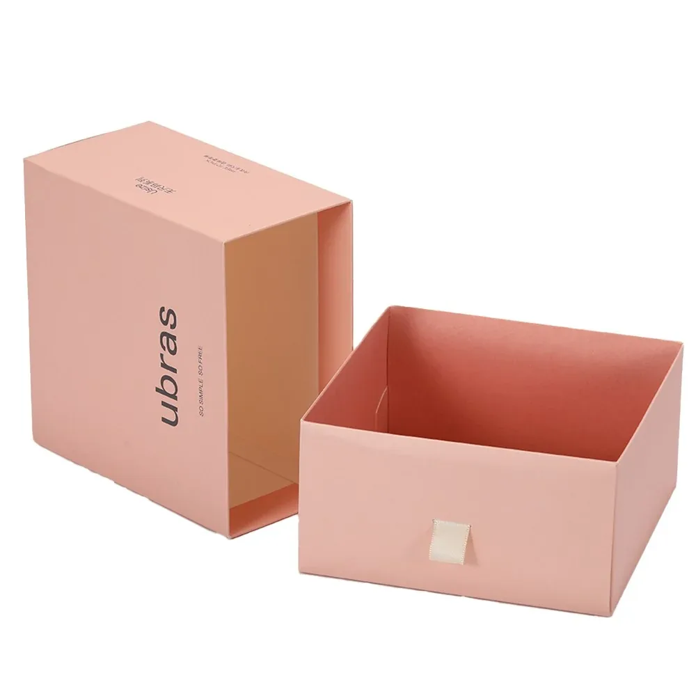 Custom Pink Square Drawer Gift Box view 2