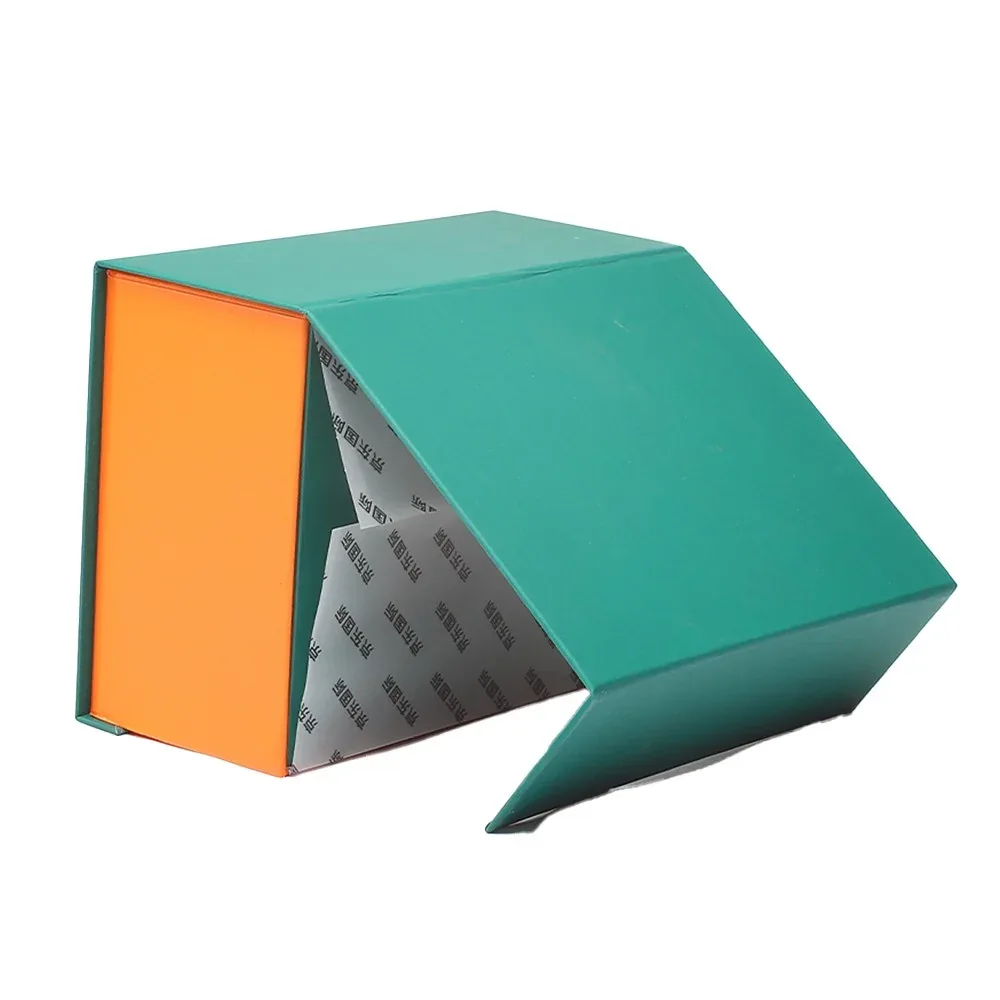 Custom Teal and Orange Rectangular Gift Box