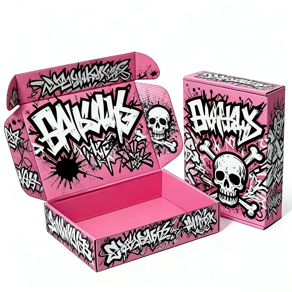 Custom Pink Graffiti Print Mailer Box