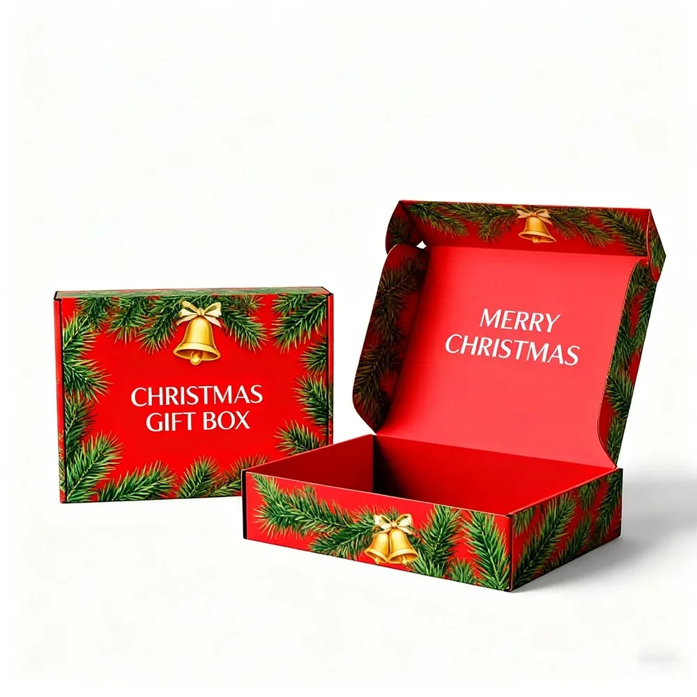 Custom Christmas Holly Print Mailer Box