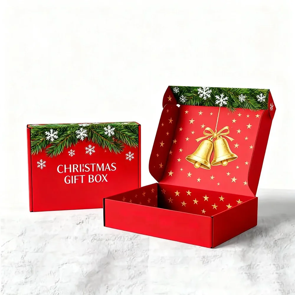 Custom Red Christmas Bell Mailer Box