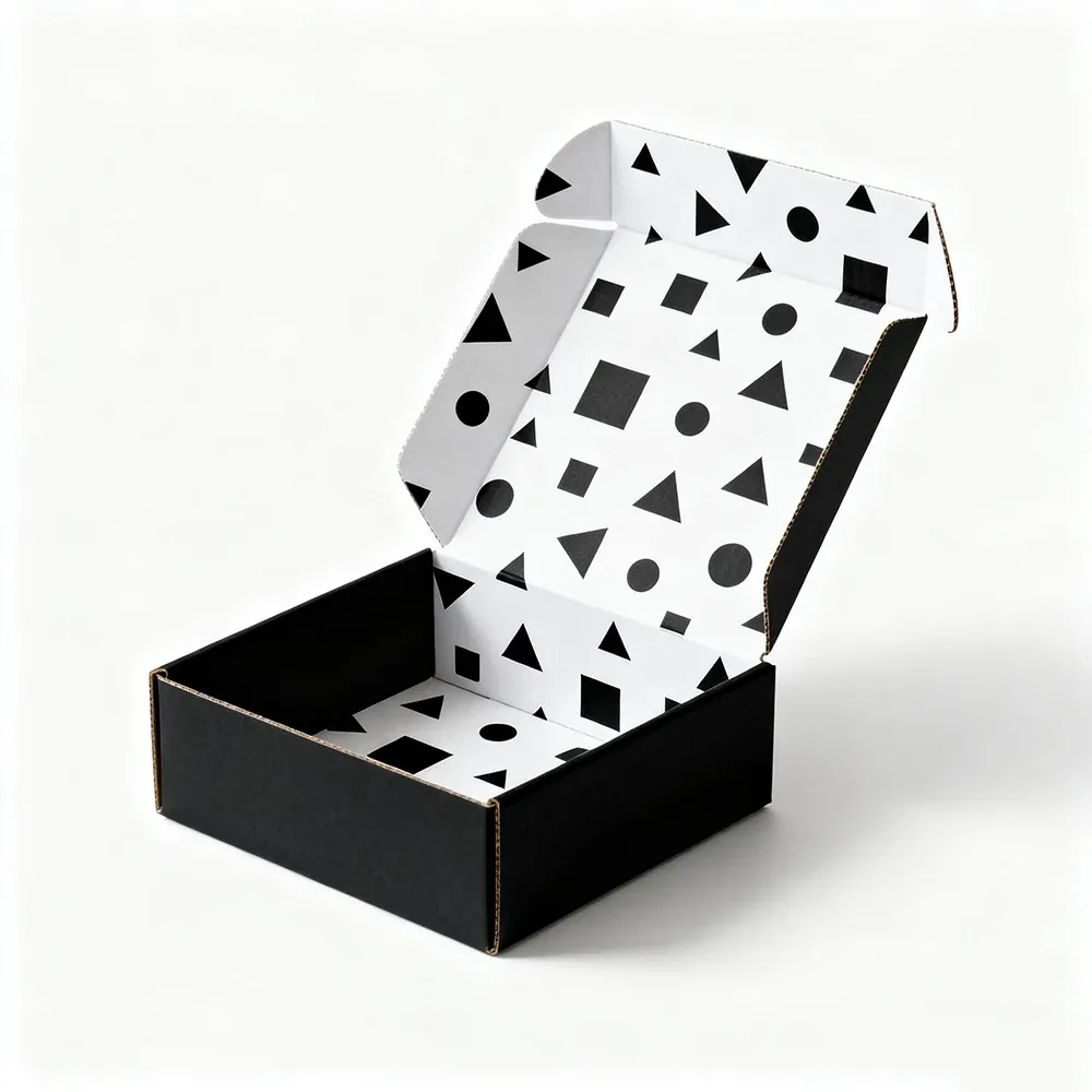 Custom Black and White Geometric Gift Box