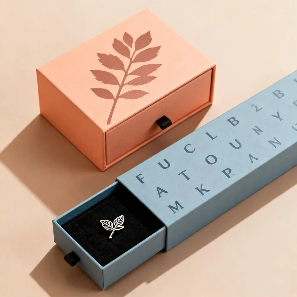 Custom Botanical Print Jewelry Drawer Boxes