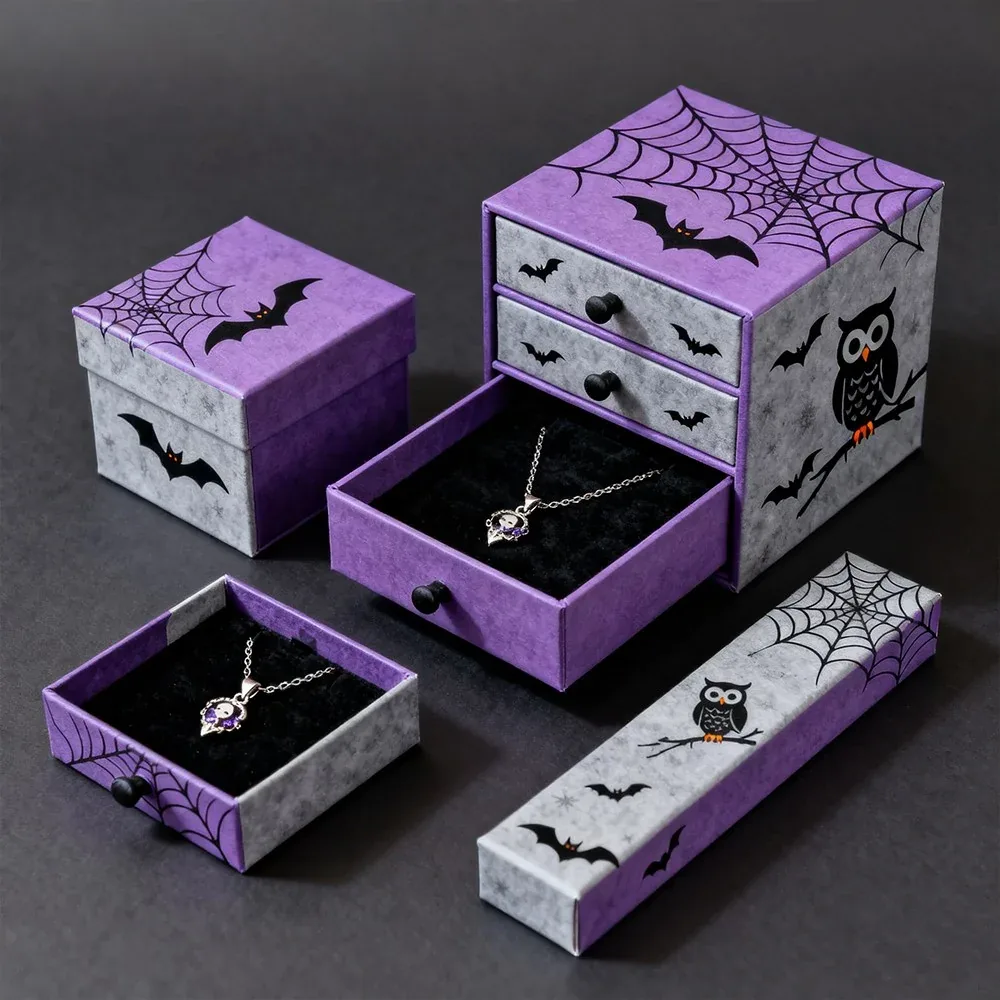 Custom Purple Gothic Jewelry Drawer Boxes
