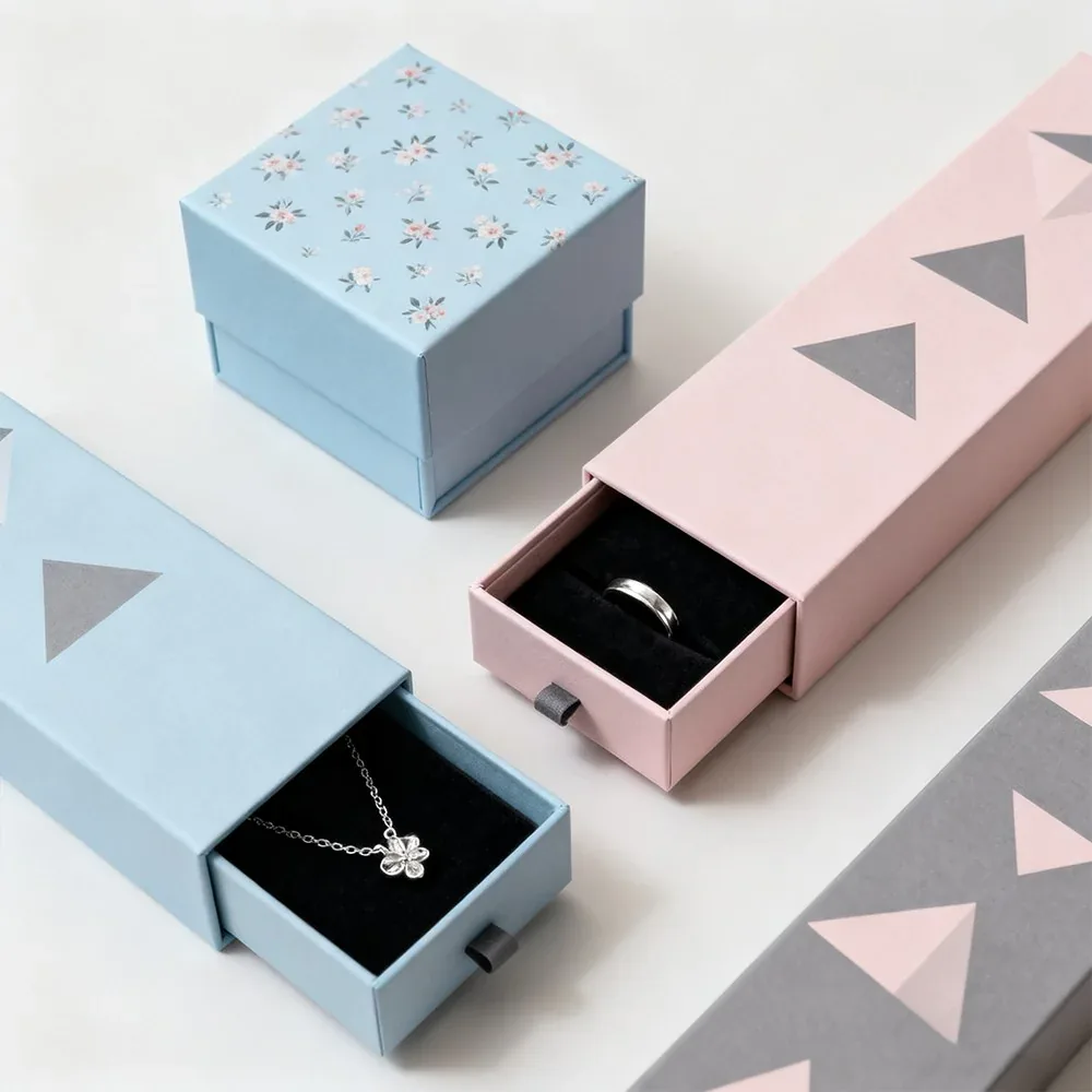 Custom Geometric Pastel Jewelry Drawer Box Set