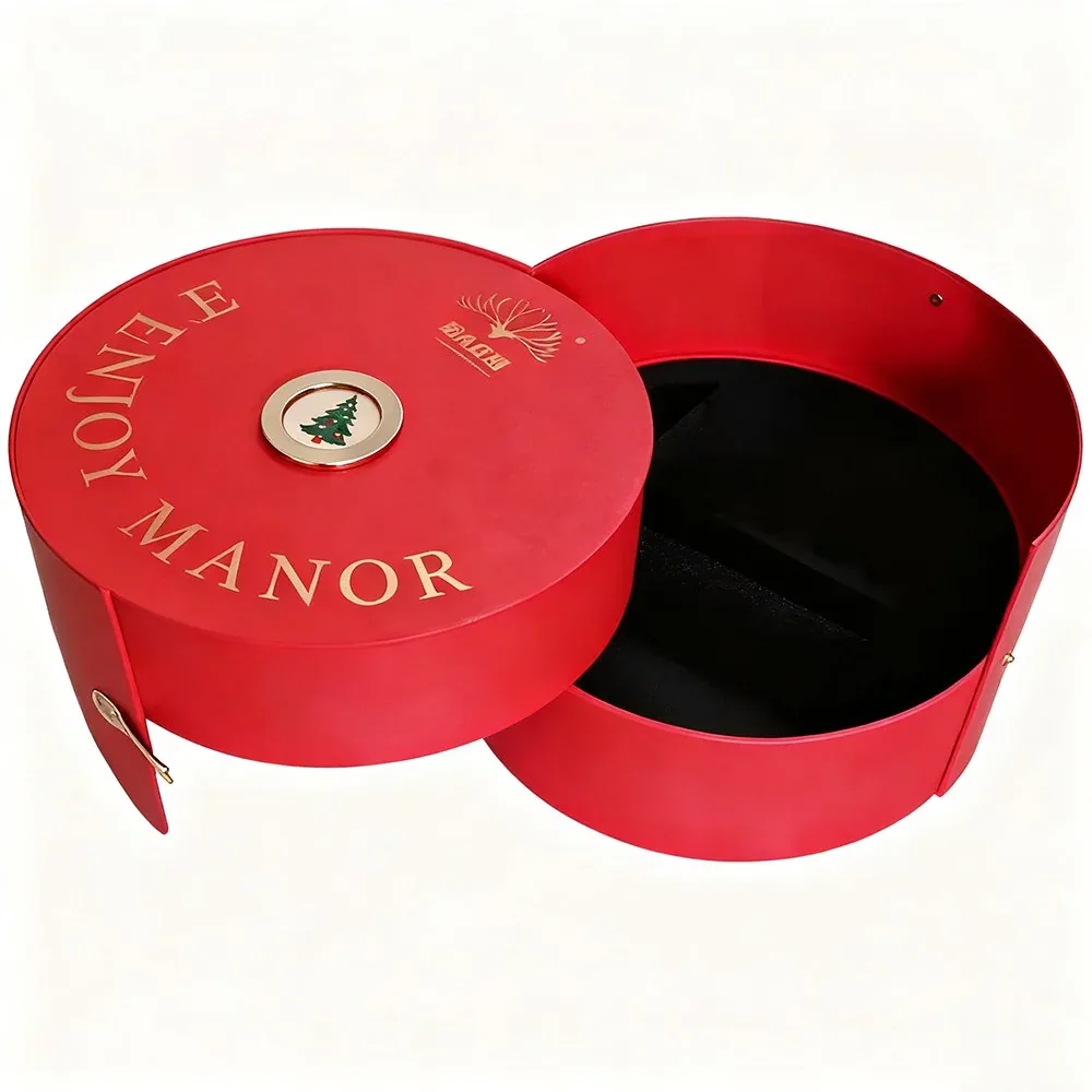 Custom White Round Presentation Box with Insert view 2