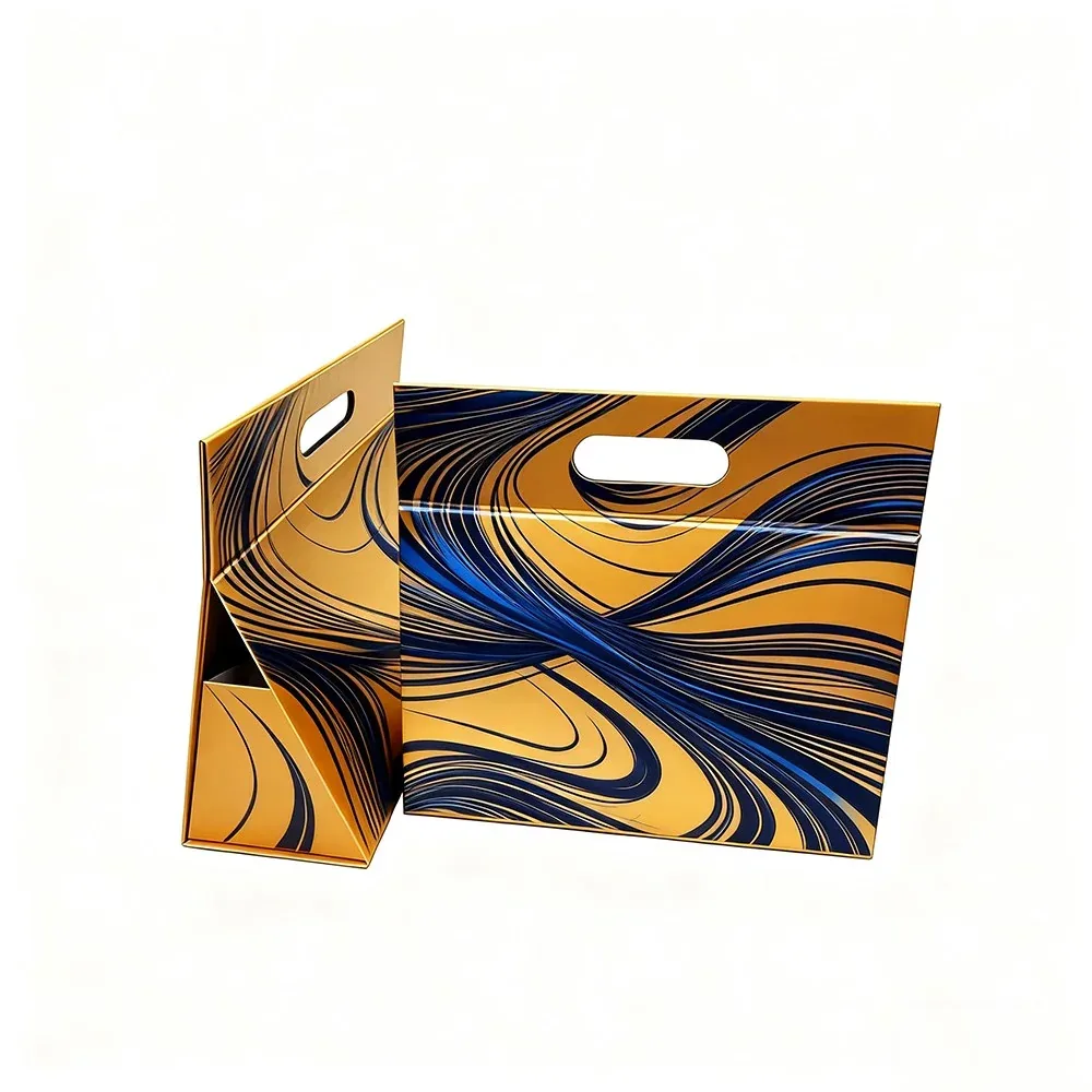 Custom Die-Cut Handle Gift Box with Swirl Print