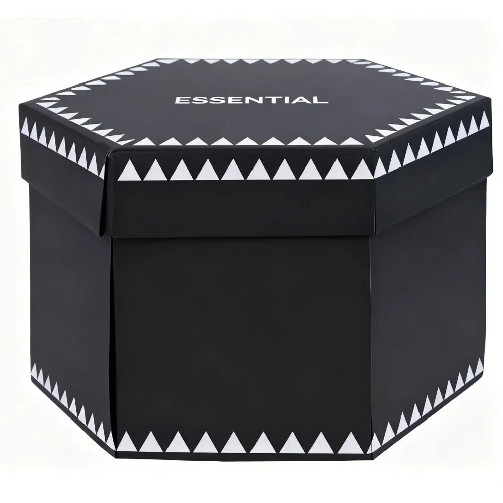 Custom Black Hexagonal Gift Box