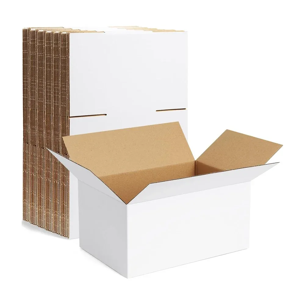 Custom White Shipping Carton with Kraft Interior
