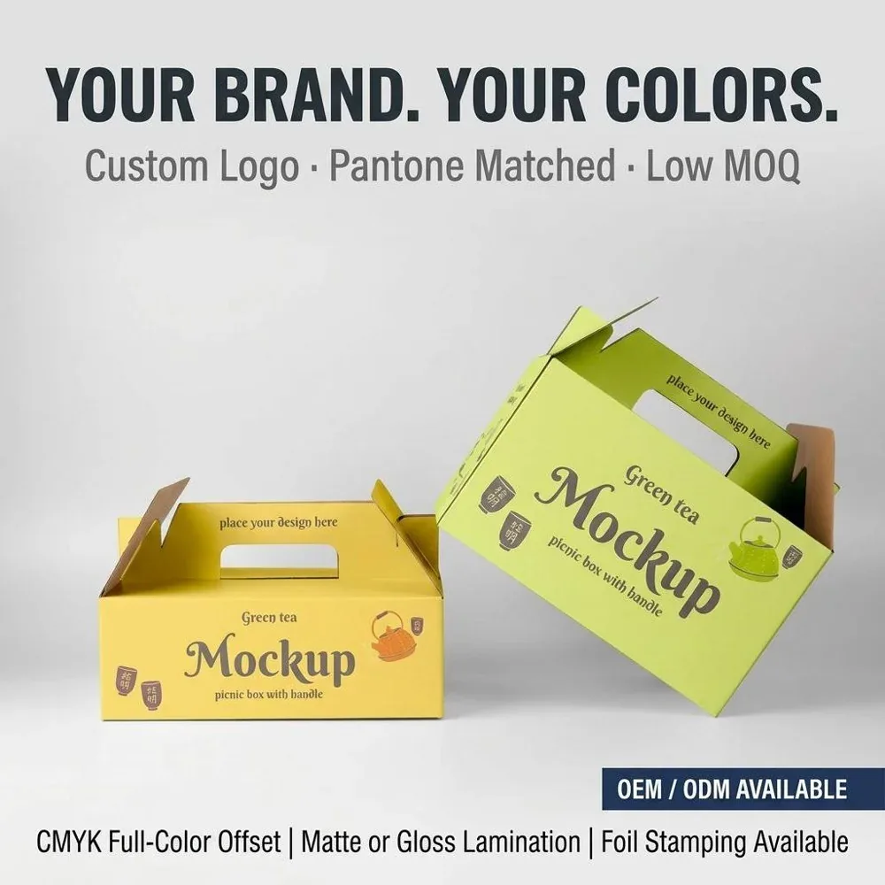 Custom Printed Gable Gift Box with Handle