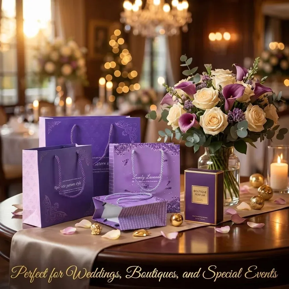 Custom Purple Printed Gift Bags