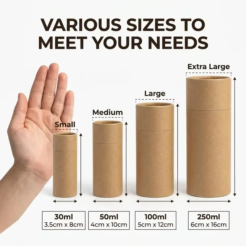 Custom Minimalist Paper Tubes for Small Bottles